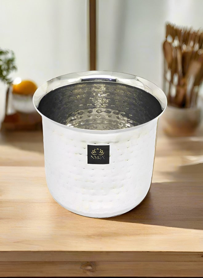 Nyra Kitchenware Steel Textured Dishwasher Safe Stainless Steel Cooking Pot - 2.4 L - Image 1